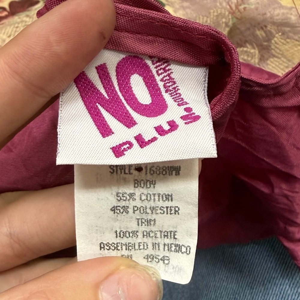 No Boundaries Plus Vintage 90s Floral Tapestry Vest Magenta Back 22W - Picture 6 of 8